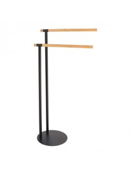 96163237 TENDANCE DRZAC PESKIRA SA DVE PRECKE 39,5X22X77,5CM METAL BAMBUS/CRNA