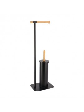 96162237 TENDANCE DRZAC TOALET PAPIRA I WC CETKA 22X16X69,5CM METAL/BAMBUS CRNA