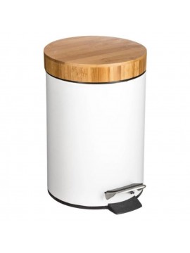 140801 FIVE KANTA ZA SMECE NA PAPUCICU 3L NATUREO 17X25,5CM METAL/BAMBUS BELA