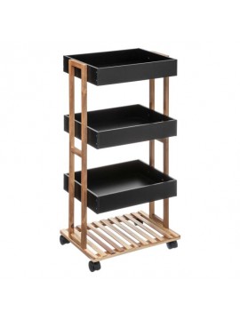 160850A FIVE POLICA SA TOCKICIMA I 4 POLICE 40,2X30X87,7CM BAMBUS/MDF CRNA
