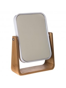 140751 FIVE OGLEDALO NATUREO 22x16x6 CM BAMBUS/STAKLO/POLISTIREN BELA