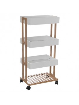 160850 FIVE POLICA SA TOCKICIMA I 4 POLICE 40,2X30X87,7CM BAMBUS/MDF BELA