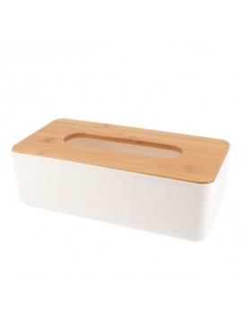 6724210 TENDANCE KUTIJA ZA MARAMICE 26,1X13,1X8,6CM POLIRESIN/BAMBUS BELA