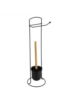 96160237 TENDANCE DRZAC TOALET PAPIRA I WC CETKE 16X58,5CM METAL CRNA