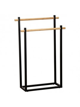 96164237 TENDANCE DRZAC PESKIRA SA DVE PRECKE 53X20X82CM METAL BAMBUS/CRNA
