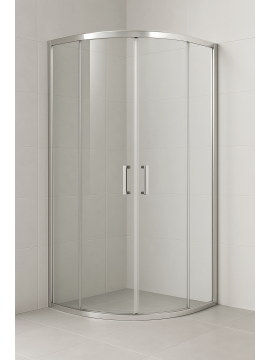 Paravan 5012 providno staklo 6mm R90X195 silver kompenz profil KBS501290