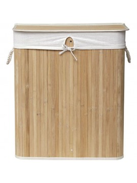 8708195 TENDANCE PRAVOUGAONA KORPA ZA VES 2 PREGRADE 63X52X32CM BAMBUS BELA