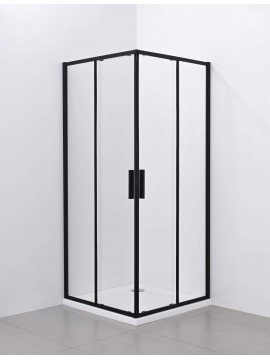 Paravan 5006B providno staklo 6mm 80X80X195 Black kompenzac.profil KBS500680B