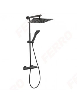 Crni usponski tuš,crna termostatska slavina i crna tuš ručica za tuš kabine/NP75SQ-TRV7U-BL